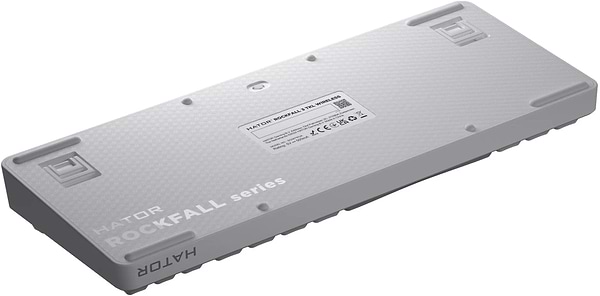Фото - Клавіатура бездротова ігрова Hator Rockfall 3 Mecha TKL QMK/VIA Orange Wireless White (HTK851UA)