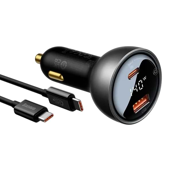 Фото - Автомобільний зарядний пристрій Baseus Superme Series Dual-port Car Charger 140W (CGZX070001)