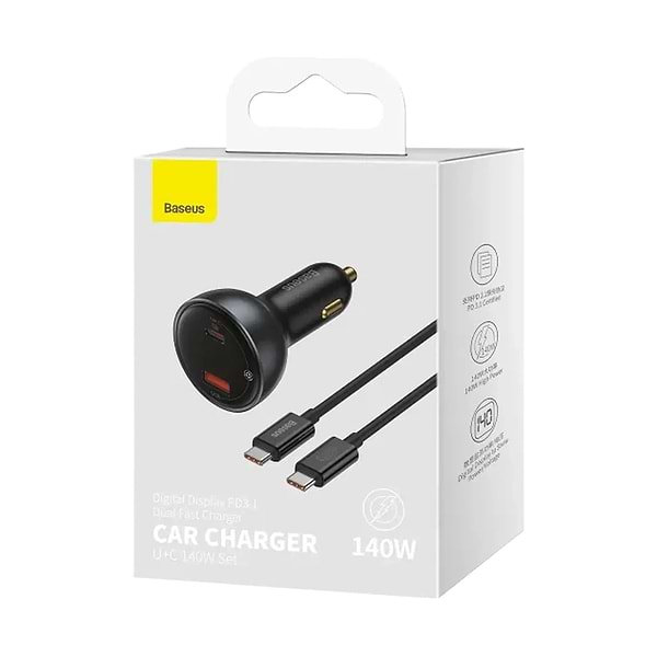 Фото - Автомобільний зарядний пристрій Baseus Superme Series Dual-port Car Charger 140W (CGZX070001)