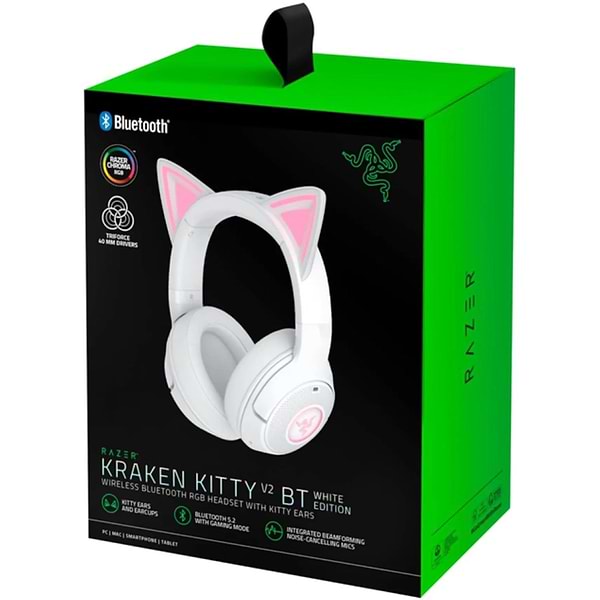 Фото - Навушники повнорозмірні бездротові Razer Kraken Kitty V2 BT White (RZ04-04860600-R3M1)