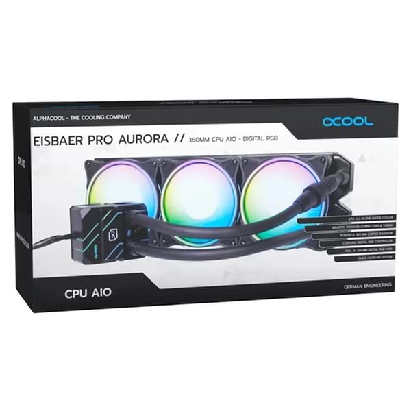 Фото - Водяна система охолодження ALPHACOOL Eisbaer Pro Aurora 360 CPU AIO (1019572)