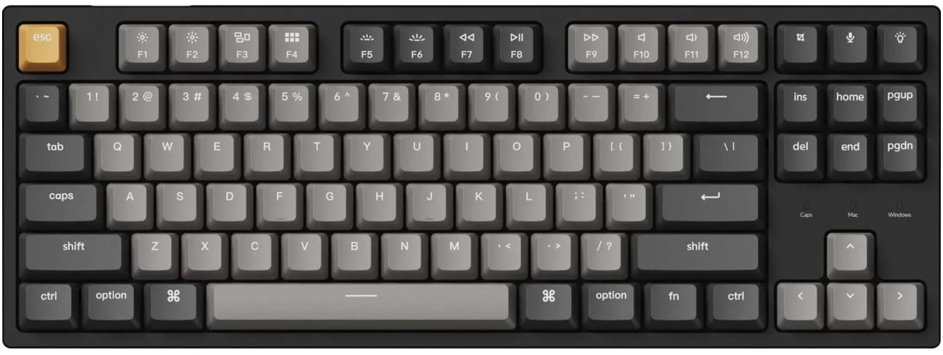 Клавиатура проводная игровая Keychron C1 Pro 87Key, K pro Red, USB-A, QMK/VIA, EN/UKR, RGB Black (C1PL1_KEYCHRON) - Фото 1