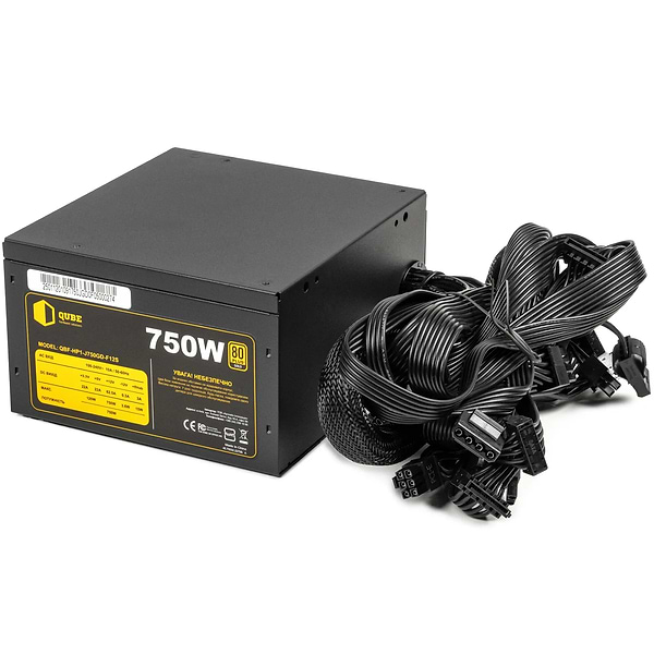 Фото - Блок живлення для ПК QUBE 750W 80+ Gold 12cmFAN bulk (QBF-HP1-J750GD-F12S)