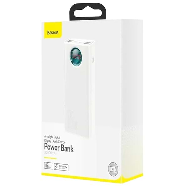 Фото - Батарея мобільна Baseus Amblight 30000mAh 65W 4xUSB-A+USB-C + USB-C White (PPLG000102)