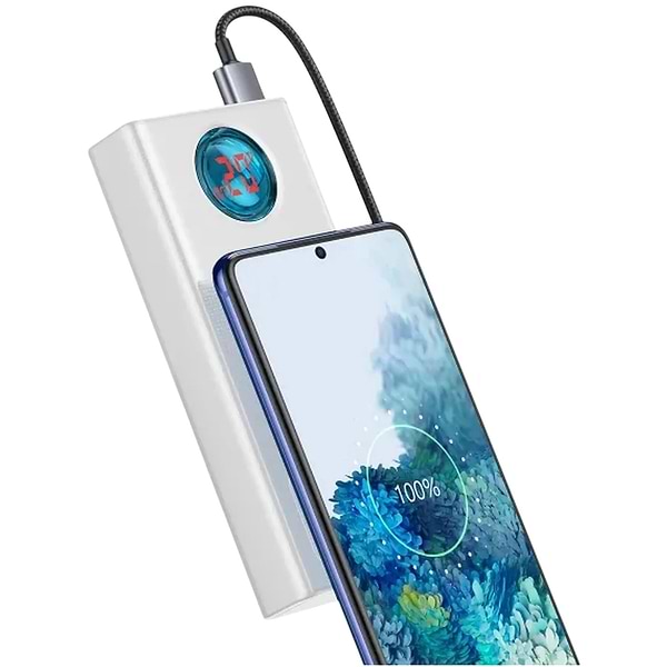 Фото - Батарея мобільна Baseus Amblight 30000mAh 65W 4xUSB-A+USB-C + USB-C White (PPLG000102)
