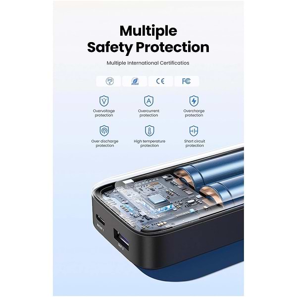 Фото - Батарея мобільна UGREEN PB502 10000mAh 30W USB-A+USB-C Gray (25185)