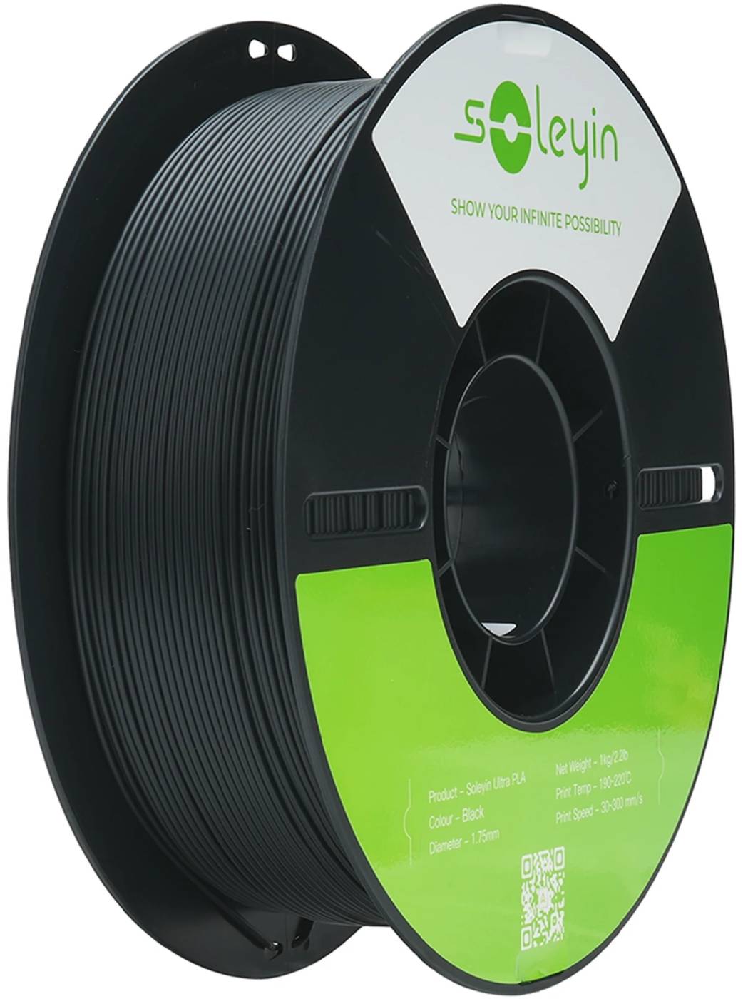 Нитка для PLA-картриджа Creality ULTRA Filament Soleyin 1.75мм черный (3301010608)