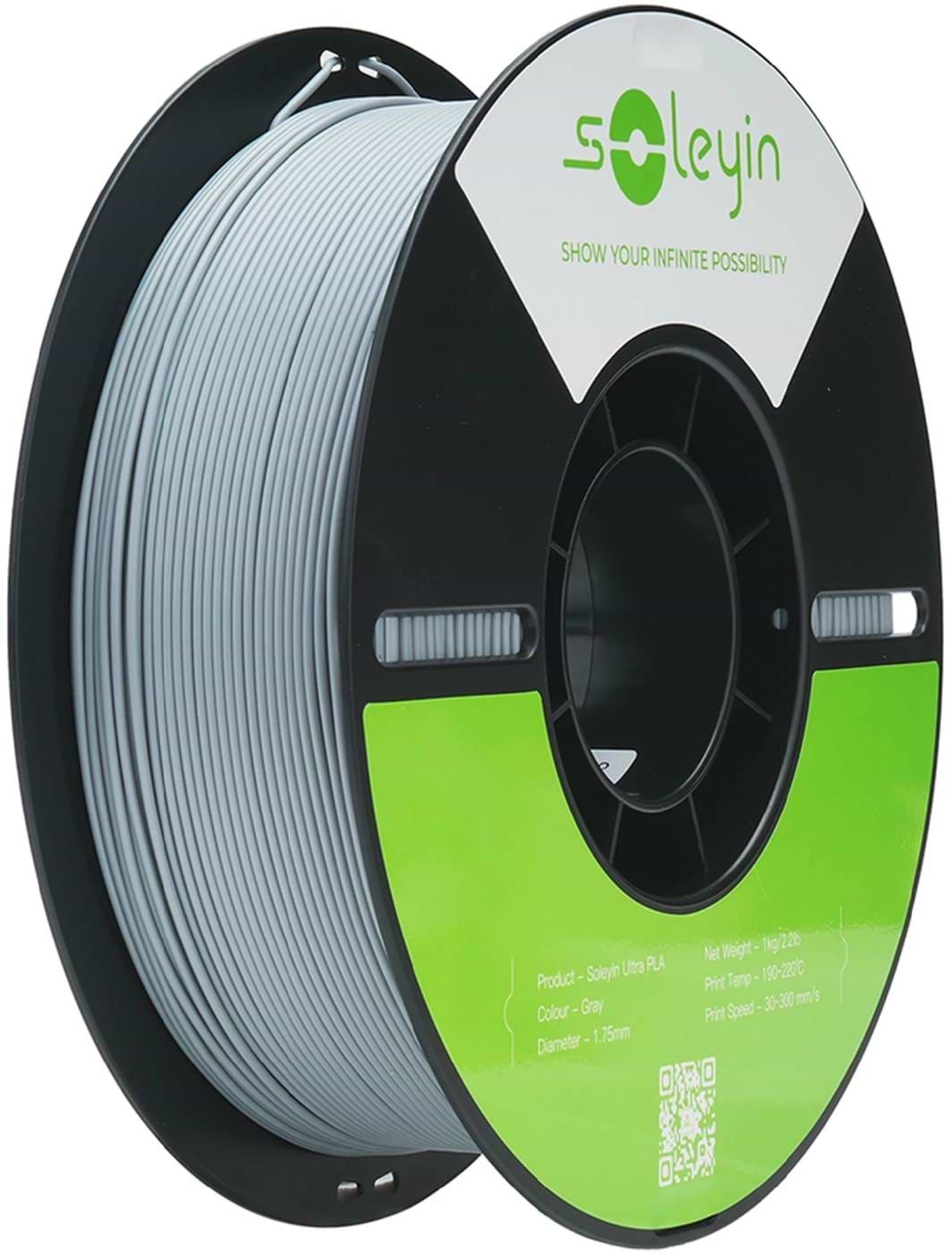 Нитка для PLA-картриджа Creality ULTRA Filament Soleyi 1.75мм серый (3301010606)