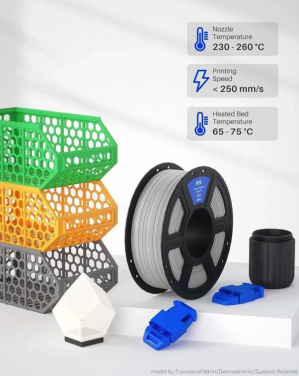 Фото - Нитка для PETG-картриджа Elegoo Filament 1.75 мм червоний (50.203.0387)