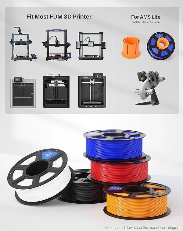 Фото - Нитка для PETG-картриджа Elegoo Filament 1.75 мм червоний (50.203.0387)