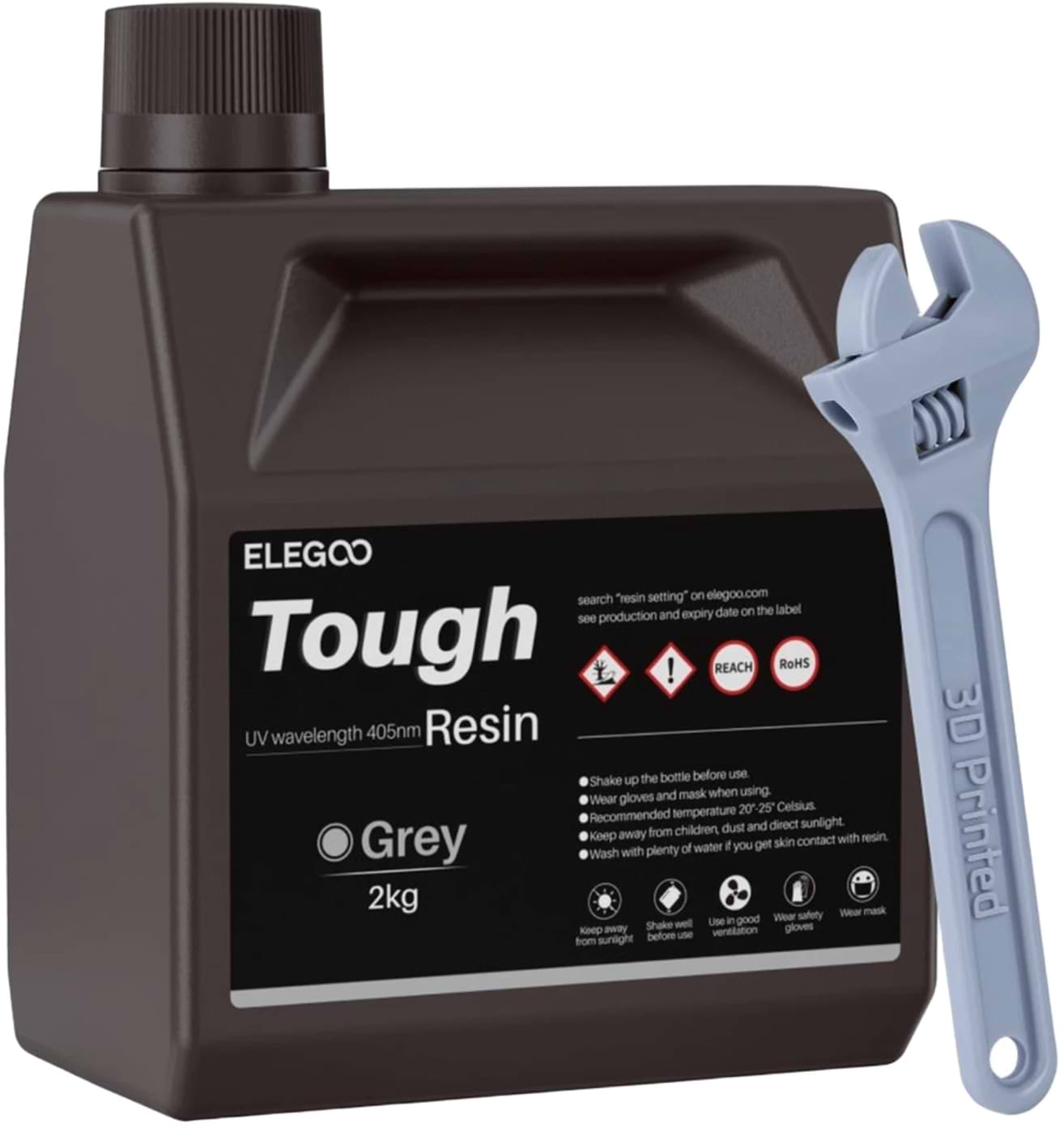 Резиновый фотополимер Elegoo Tough Resin 2кг серая (50.103.0275)