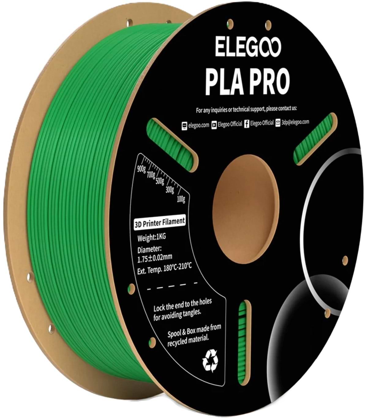 Нитка для PLA-картриджа Elegoo PLA PRO Filament 1.75мм зеленый (50.203.0193)