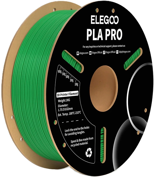 Фото - Нитка для PLA-картриджа Elegoo PLA PRO Filament 1.75мм зелений (50.203.0193)