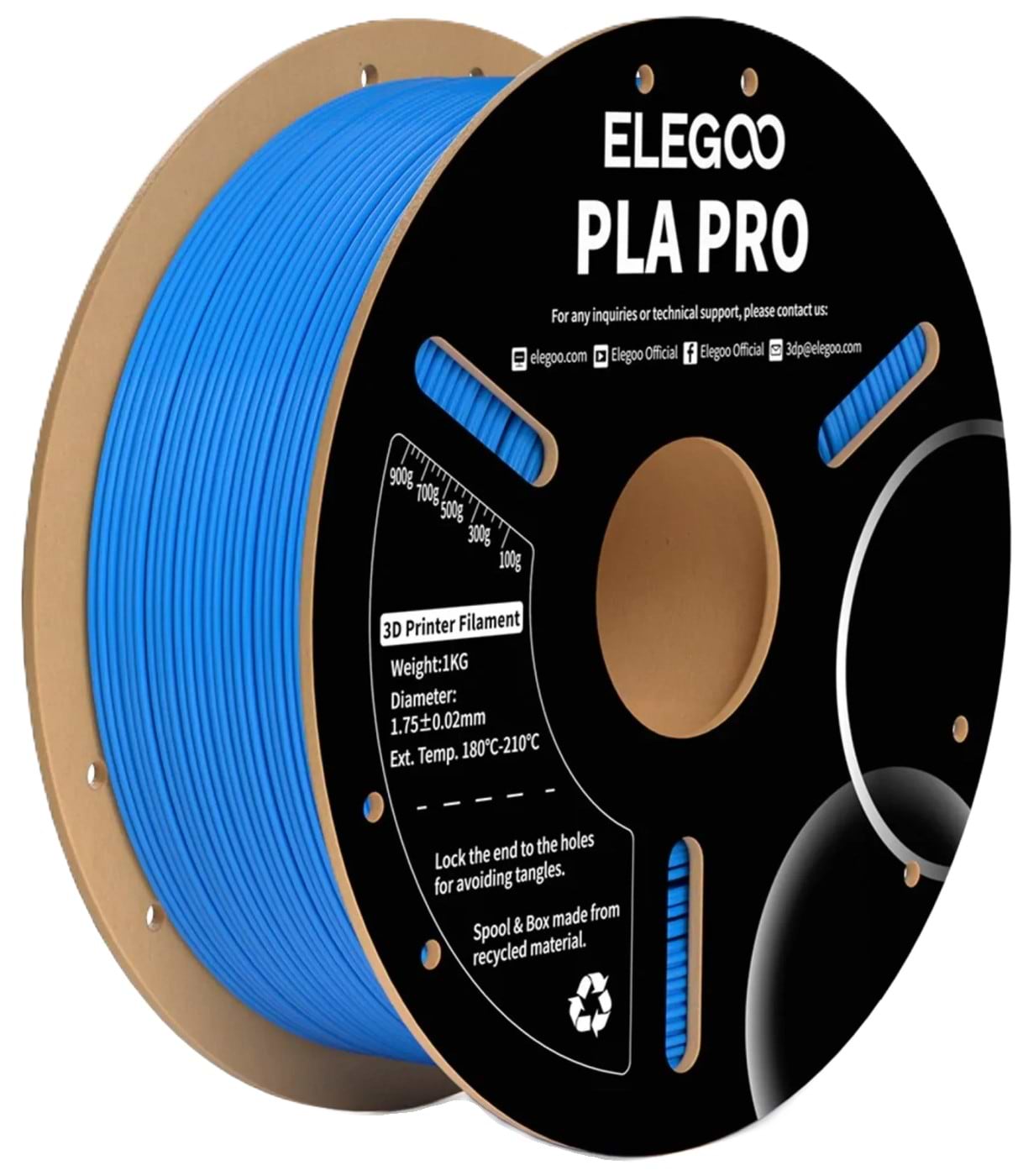 Нитка для PLA-картриджа Elegoo PLA PRO Filament 1.75мм светло-голубой (50.203.0192)