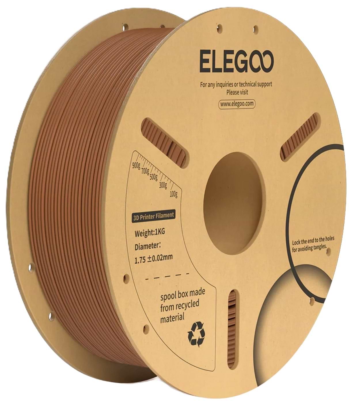 Нитка для PLA-картриджа Elegoo PLA Plus Filament 1.75мм коричневый (50.203.0310)