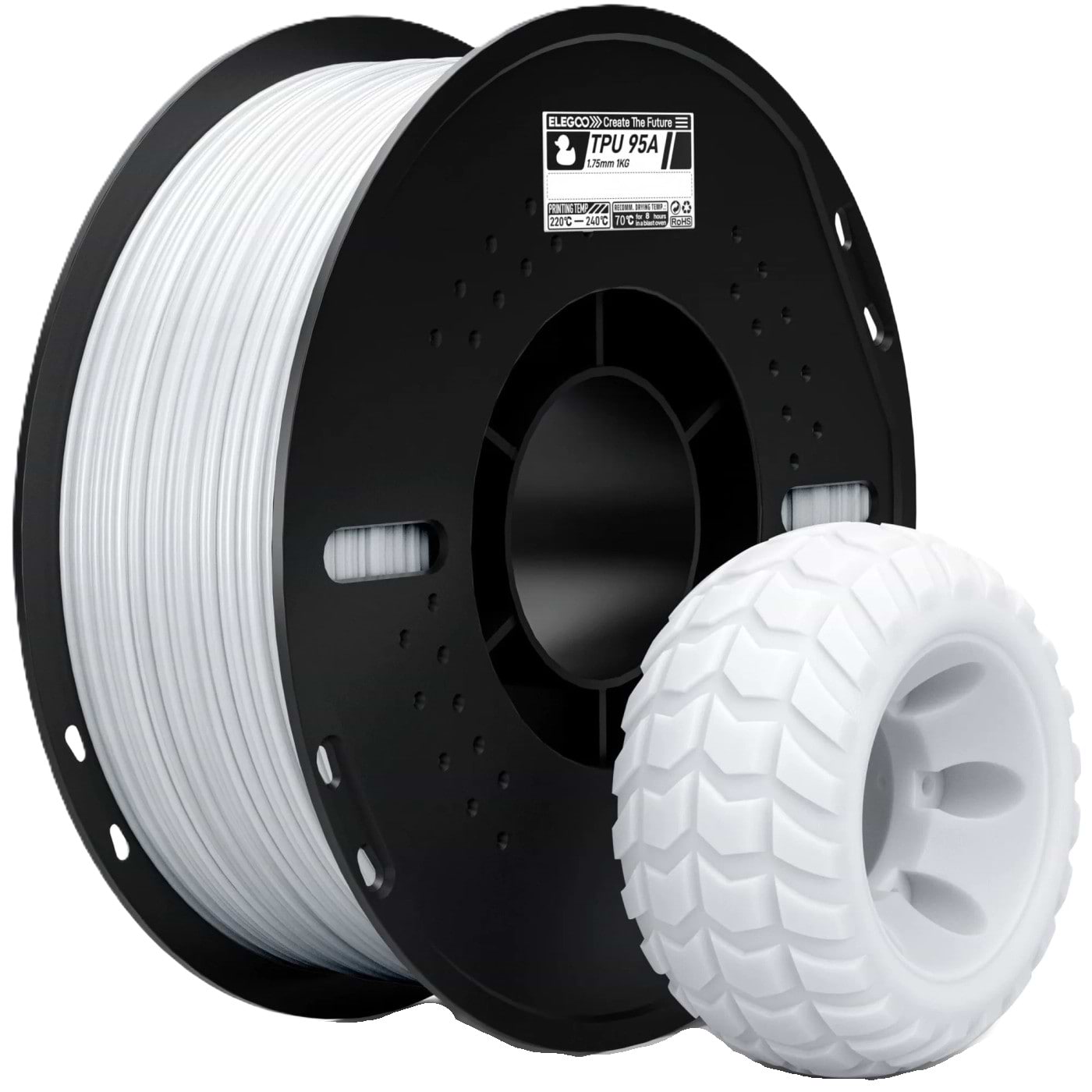 Нитка для TPU-картриджа Elegoo Filament 1.75мм белый (50.203.0568)