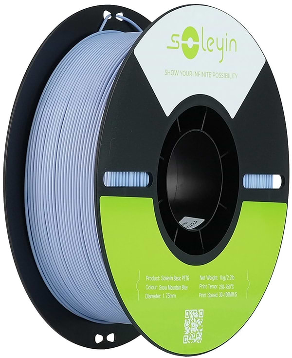 Фото - Нитка для PETG-картриджа Creality Filament Soleyin 1.75 мм снежно-горный голубой (3301030167)