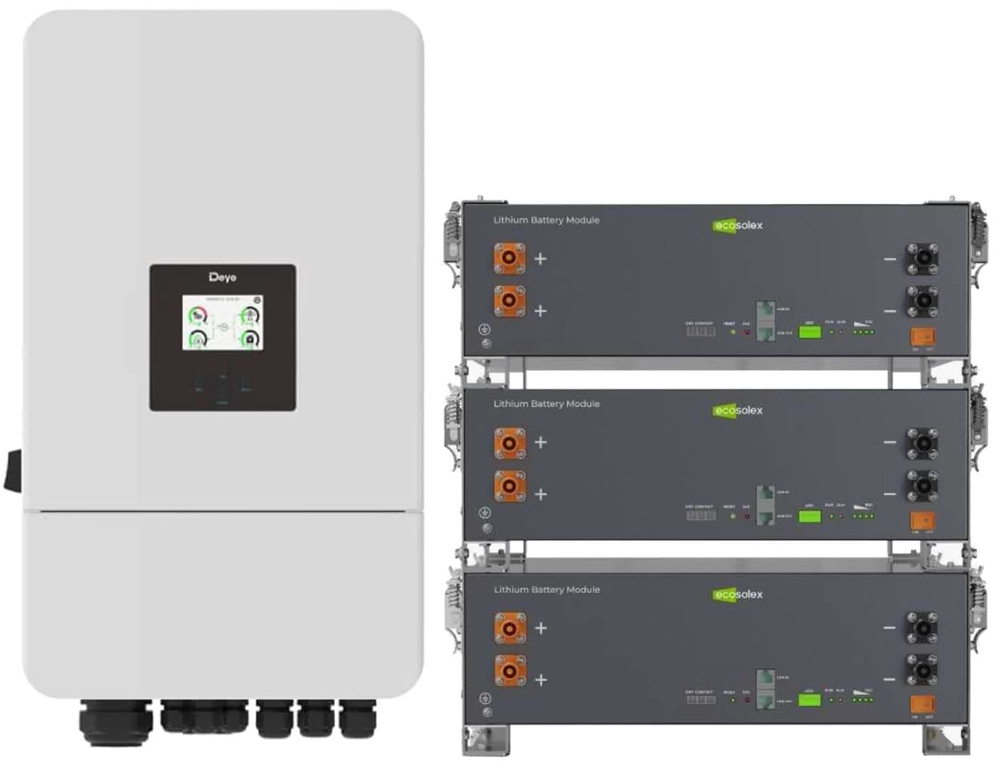 Система хранения энергии Deye SV-3DE10K1-LEC15K1-1 (3ф, 10kW, 51.2V, 300Ah, LiFePO4)