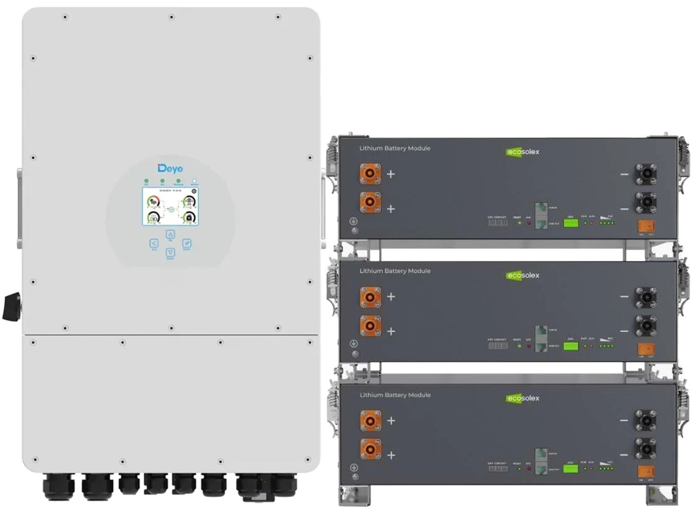 Система зберігання енергії Deye SV-1DE12K1-LEC15K1-1 (1ф, 12kW, 51.2V, 300Ah, LiFePO4)