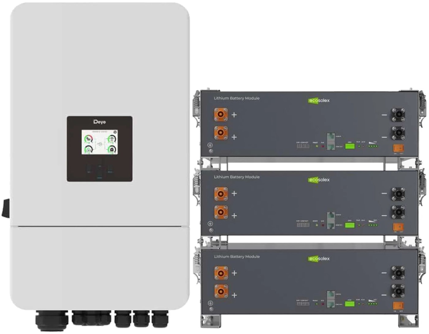 Система зберігання енергії Deye SV-3DE12K2-LEC15K1-1 (3ф, 12kW, 51.2V, 300Ah, LiFePO4)
