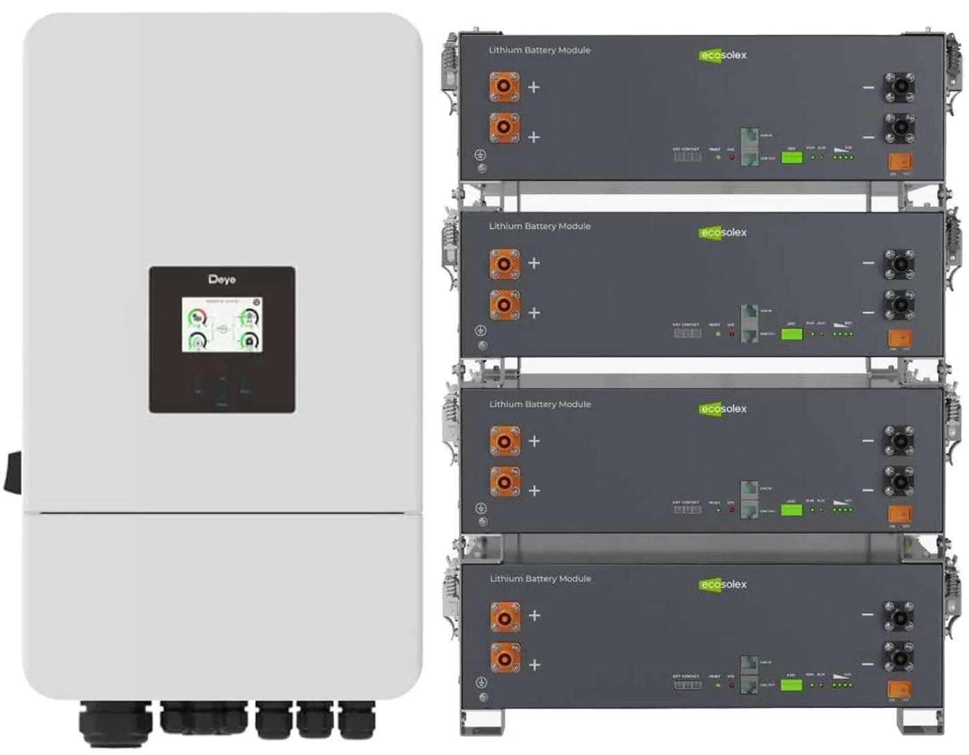 Система хранения энергии Deye SV-3DE12K2-LEC20K1-1 (3ф, 12kW, 51.2V, 400Ah, LiFePO4)