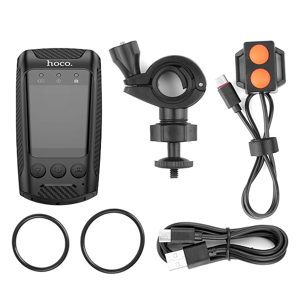 Фото - Видеорегистратор HOCO DV104 4K Riding recorder Black (6942007646000)