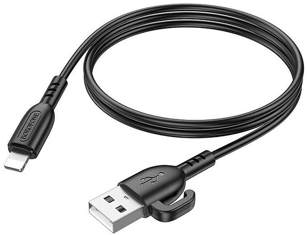 Фото - Кабель синхронізації даних BOROFONE BX91 USB to iP 2.4A,1m Black (6974443389883)