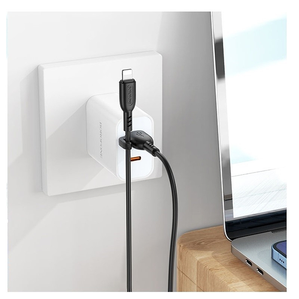 Фото - Кабель синхронізації даних BOROFONE BX91 USB to iP 2.4A,1m Black (6974443389883)