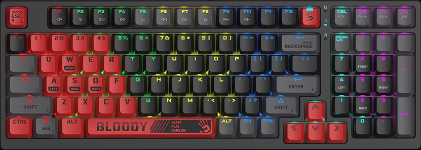 Клавиатура проводная игровая Bloody S98  Sports Red - Фото 1