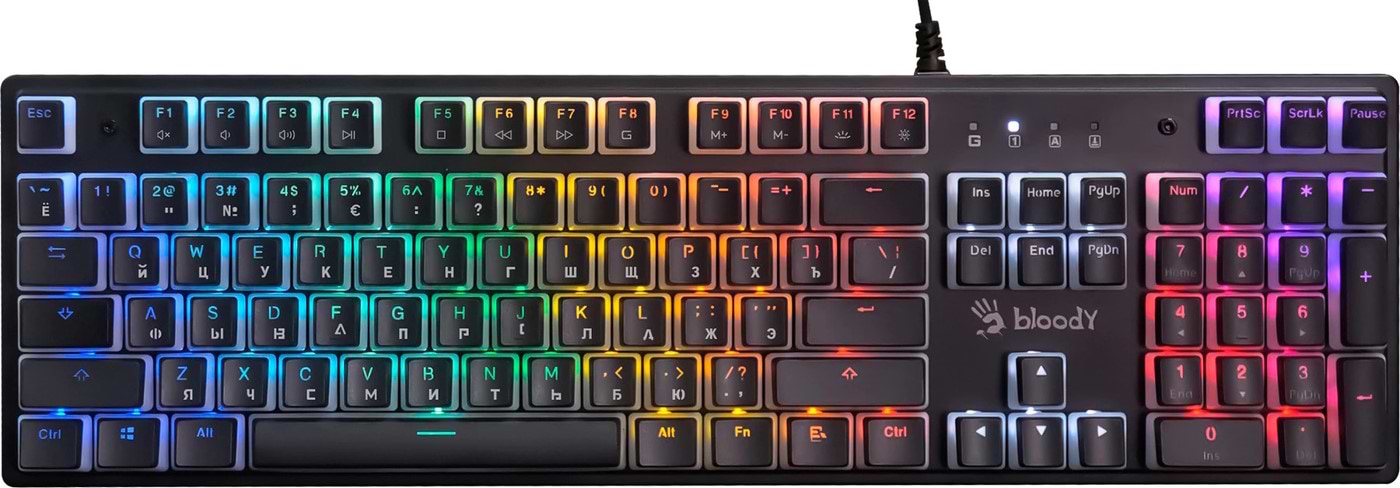 Клавиатура проводная игровая Bloody S510R  Pudding Black - Фото 1