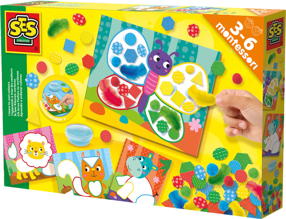 Набір для паперової творчості Ses Creative Montessori – СОРТУЙ КОЛЬОРИ ТА МАТЕРІАЛИ (14062S) - Фото 1