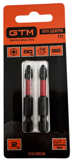 Фото - Набор бит для отвертки GTM PZ2 50 мм 2 шт. (SBI-Z2-50B)