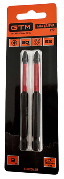 Фото - Набор бит для отвертки GTM PZ2 90 мм 2 шт. (SBI-Z2-90B)