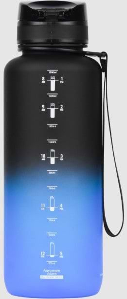 Фото - Пляшка для води UZspace 3056 Frosted 1500 мл Чорно-блакитна