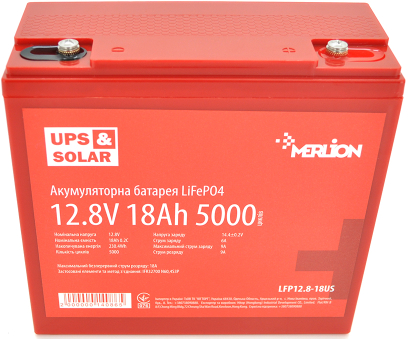Аккумулятор для ИБП Merlion LiFePO4 12.8V 18AH (4S3P/BMS-20A) (LFP12.8-18US)