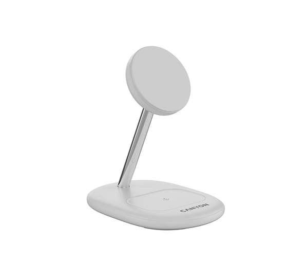 Фото - Бездротовий зарядний пристрій Canyon WCS-205 15W Qi2 2in1 White (CNS-WCS205W)