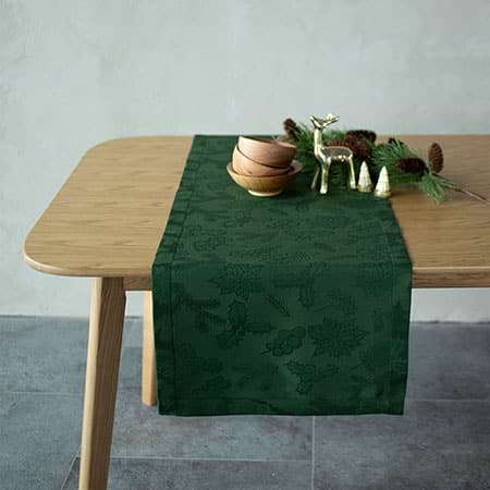 Фото - Скатерть раннер Едельвіка Рождество зеленая 140х45 (337-24/00)