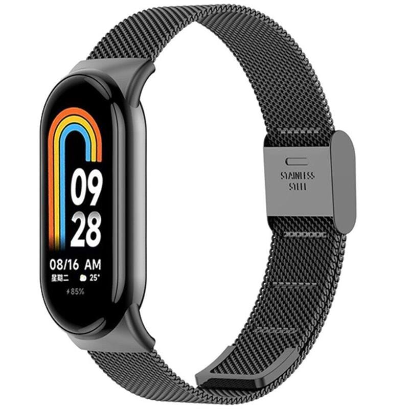 Ремешок для фитнес-браслета BeCover Metal for Xiaomi Mi Smart Band 8 Black (709357) - Фото 1