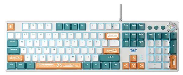 Фото - Клавиатура проводная игровая Aula F2088 PRO White/Blue (6948391234908)