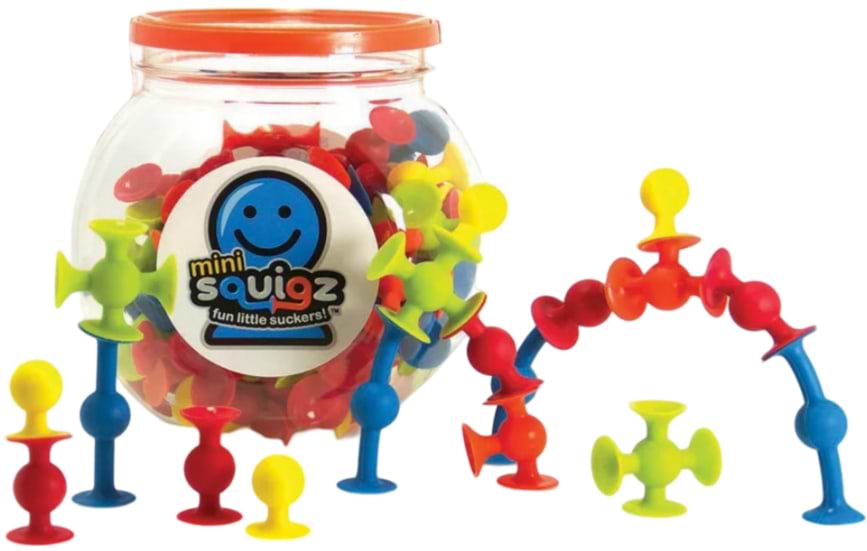 Пластиковий конструктор Fat Brain Toys MiniSquigz на мініприсосках 75 деталей (F107ML)