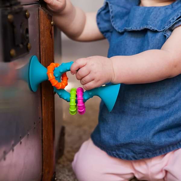 Фото - Брязкальце Fat Brain Toys pipSquigz Loops бірюзовий (F166ML)