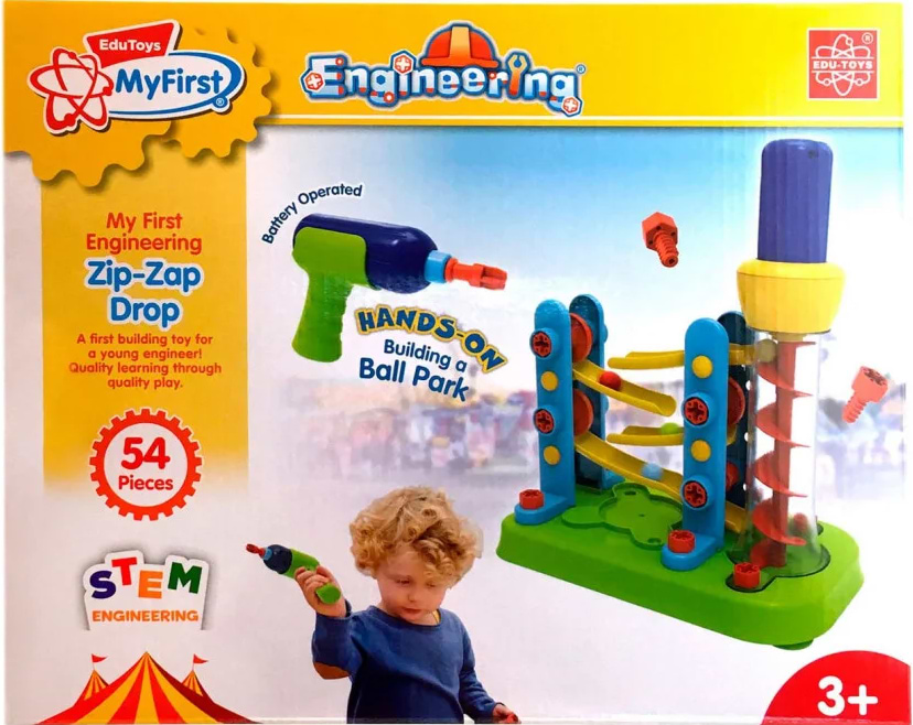 Пластиковий конструктор Edu-Toys Гірка-зигзаг з інструментами 54 деталі (JS021)