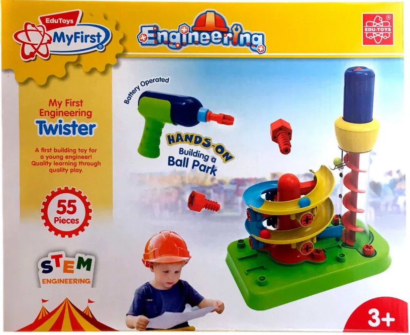 Пластиковий конструктор Edu-Toys Гірка-спіраль з інструментами 55 деталей (JS022)