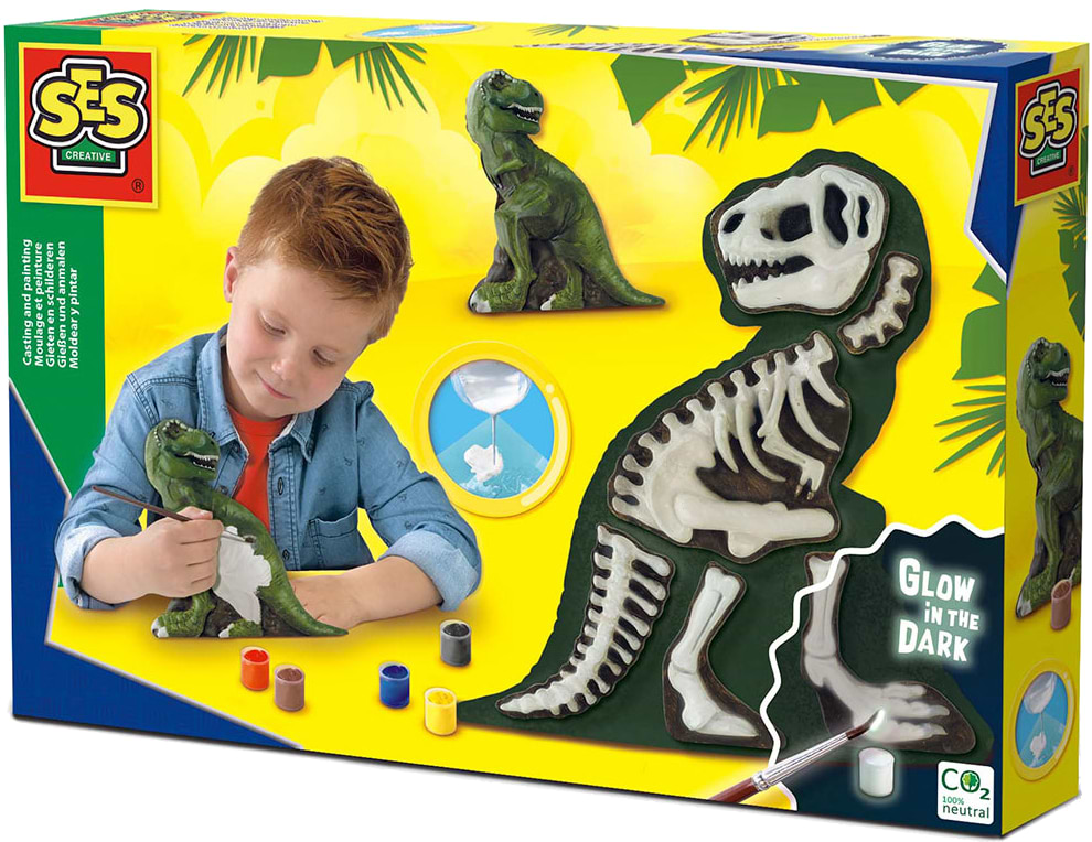 Ліплення з гіпсу Ses Creative Ті-Рекс зі скелетом (14206S)