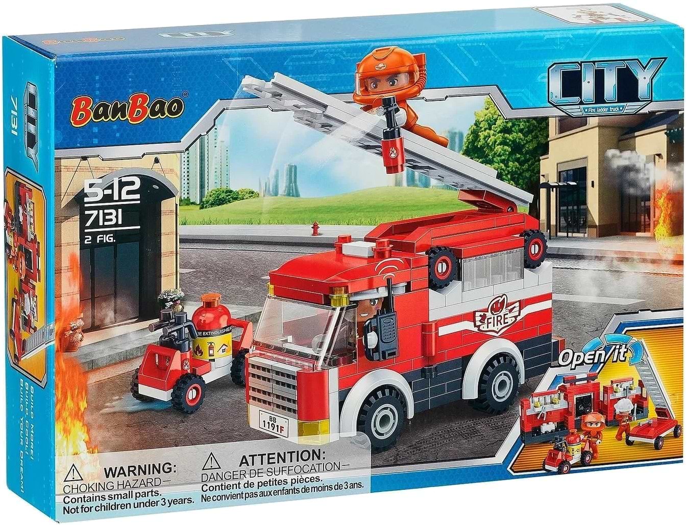 Пластиковий конструктор Banbao "БанБао CITY" (229 елм.) Пожежний автомобіль (7131)