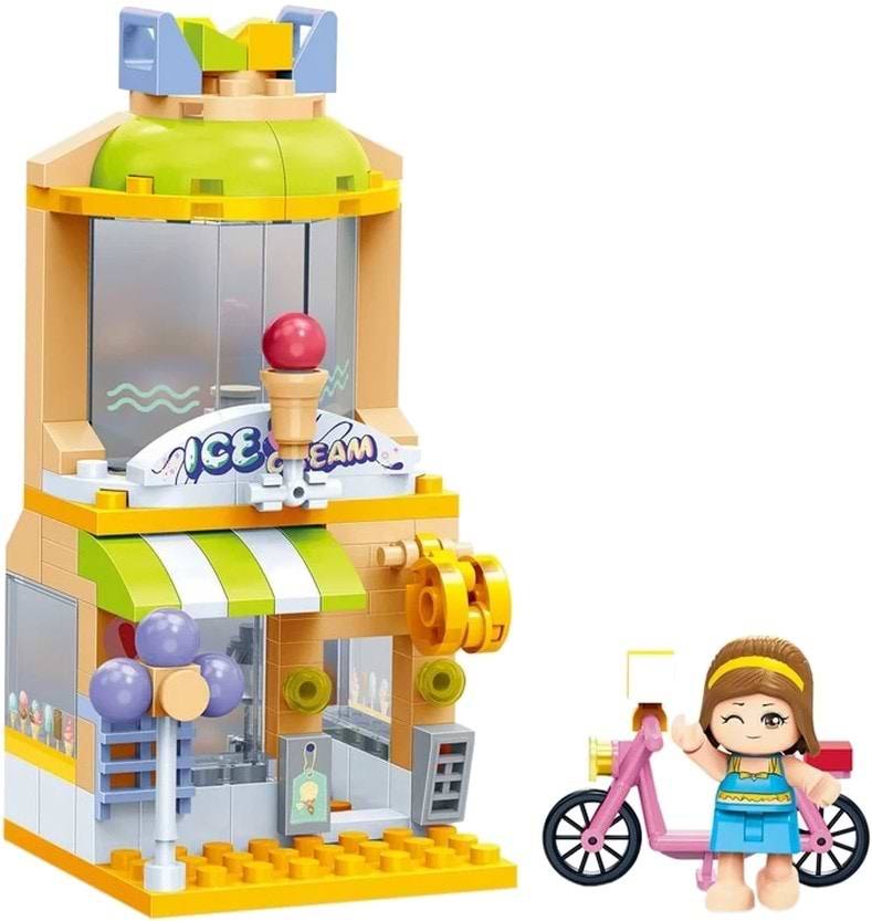 Пластиковий конструктор Banbao "Центральна вулиця" (108 елм.) Будиночок з морозивом (ЕТ807)