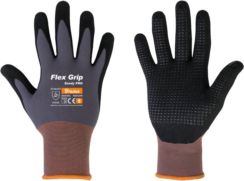 Рукавички садові BRADAS FLEX GRIP SANDY PRO розмір 10 (RWFGSP10)