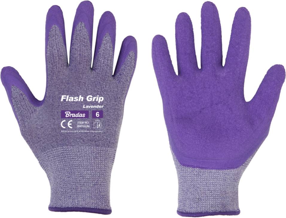 Рукавички садові BRADAS FLEX GRIP LAVENDER розмір 7 (RWFGLR7)