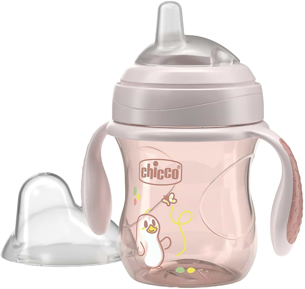Фото - Чашка-непроливайка детская Chicco Transition Cup 200 мл от 4 м розовая (06911.15)