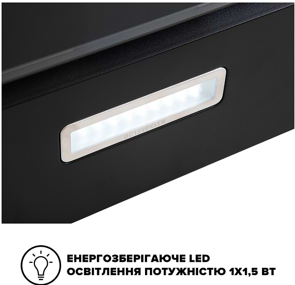 Фото - Уценка - Вытяжка декоративная Interline Flow BL A/60/GL/M